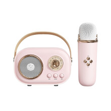 Mini hordozható karaoke gép mikrofonnal és Bluetooth-szal, retró
