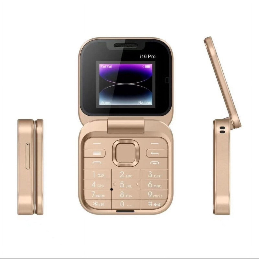 I16pro Flip Phone For Seniors, Dual Sim, Large Buttons, Led 9058772276728