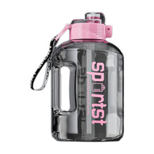Garrafa de água rosa de grande capacidade (1700ml), portátil e durável.