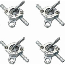 Silver Fuel Switch Fuel Tap Line Fuel Tap Scooter Fuel Tap Petrol Line Fuel Tap Tiller for Mopeds, Motorcycles, 6 Pieces - XN