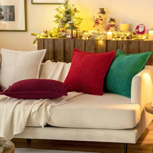 Fodere per cuscini in velluto a coste, set da 2, 50x50 cm 1