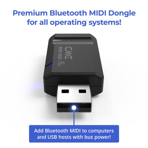 CME WIDI Bud Pro - Bluetooth MIDI Interface for iOS, macOS, Windows, Android, Ch 2