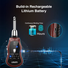 LEKATO Mini Guitar Amplifier Rechargeable Pocket Amp with Bluetooth, Multi Effects Clean Chorus Overdrive Distortion and Wah