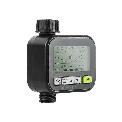 Automatic Watering Controller with Rainfall Sensor, Child Lock, HD Mirror Screen for Garden Lawn Irrigation 1