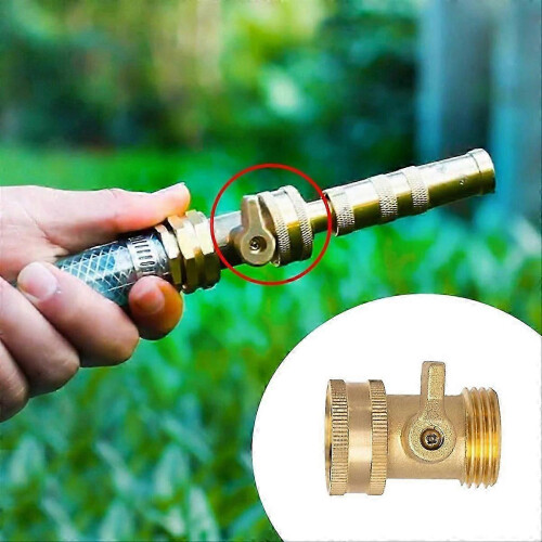 Brass Garden Hose Stop Valve 3/4 Inch, 4-Pack Solid Brass Connector with Ergonomic Handle 1