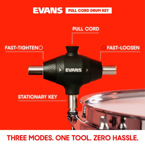 Evans Pull Cord Drum Key - Fully Mechanical Three Head Drum Key 2