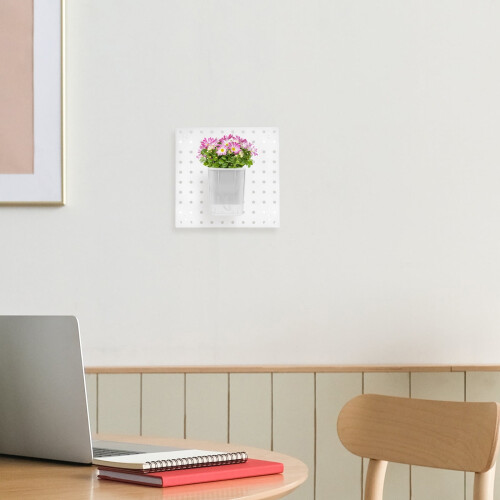 Panneau perforé mural en plastique blanc 25 x 25 cm 2