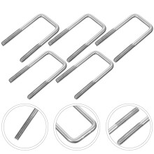 Pernos en U de acero inoxidable KALLORY, color plata, 5 unidades