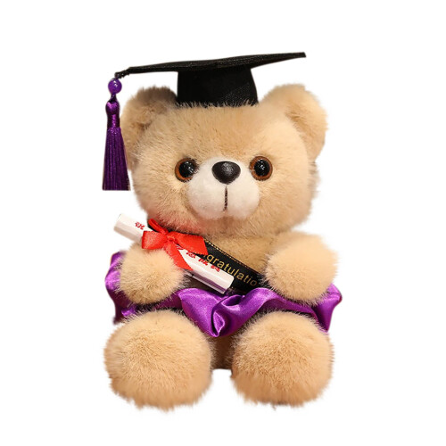 PhD Graduation Teddy Bear 7.1 Inch Plush with Cap 1