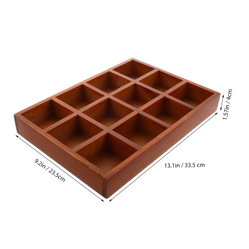 Boîte de rangement en bois à 12 compartiments 1
