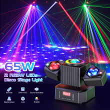 Osusuent Stage Lights Moving Heads,65W LED RGBW 4-in-1 Disco Light with Functional Remote Control,DMX512,Sound Activated,Party Lights for DJ Bar Conc