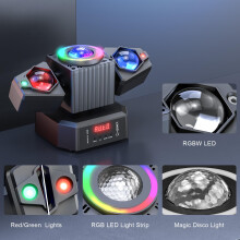 Osusuent Stage Lights Moving Heads,65W LED RGBW 4-in-1 Disco Light with Functional Remote Control,DMX512,Sound Activated,Party Lights for DJ Bar Conc