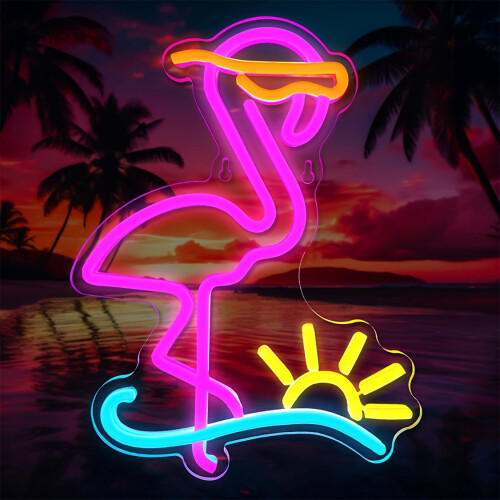 Letreiro de LED Neon Flamingo Ajustável com Alimentação USB 1