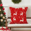 Capas de Almofada de Natal 45x45cm, Capa de Almofada de Algodão para Sofá, Decoração de Casa, Presente - Compatível com Decorações de Natal 5