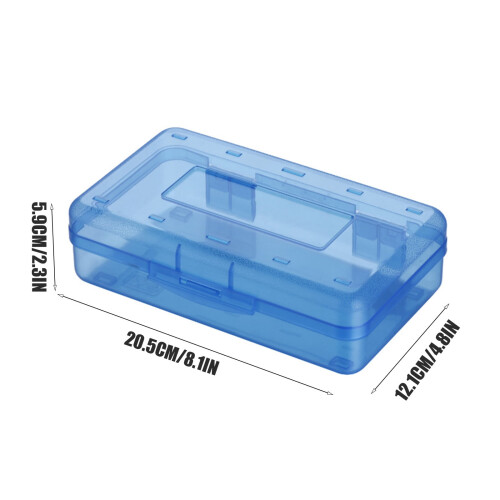 Fankiway plastic pencil box clear stackable with snap lid 2