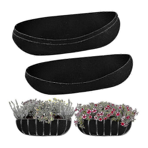 Felt Trough Planter Liners 30 Inch Black Non-Woven Fabric Window Box Liners Replacement 1