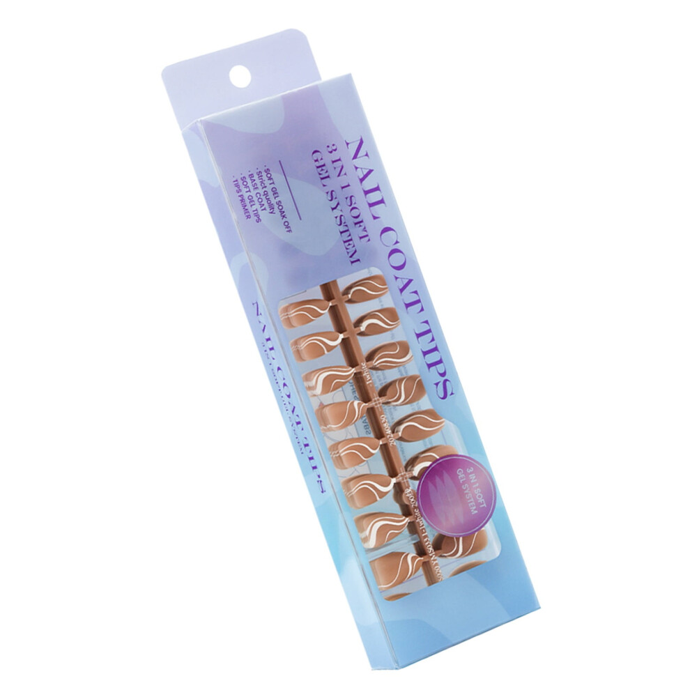Coat Tips Natural Nails Short Almond 300 pcs