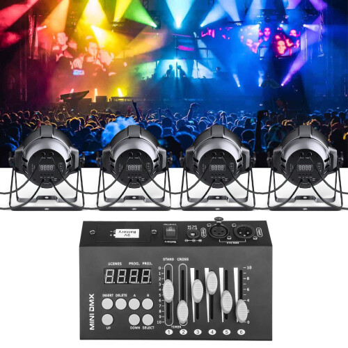 Dmx Controllers with 9V Battery, Small Dmx Light Controller, Dj Controller Lights Dmx512 Decoder, 54 Channel Mini Portable Dmx Controller Lighting 1