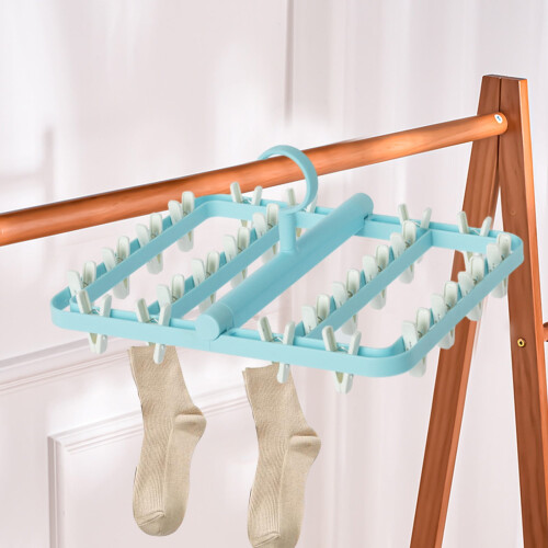 Étendoir à linge avec 24 pinces – Plastique, pliable 1