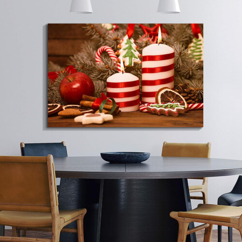 Groot kerstcanvas wanddecoratie - Kerstmanontwerp (zonder lijst) 2
