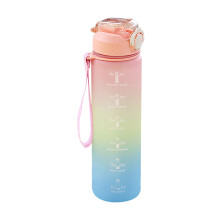 Garrafa de água de plástico AuroraX de 946 ml (32 oz), rosa, com tampa de canudo.