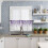 Set di tende da cucina in eucalipto viola, 3 pezzi, 54x36 6