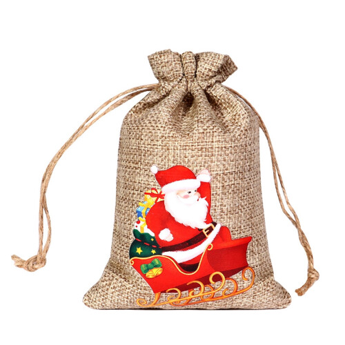 Christmas burlap gift bags with drawstring 25 pcs 1