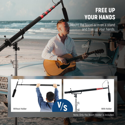 Neewer NEEWER Mic Boom Pole Support Holder with 5/8" Stud for Light Stand Boom Arm C St 1