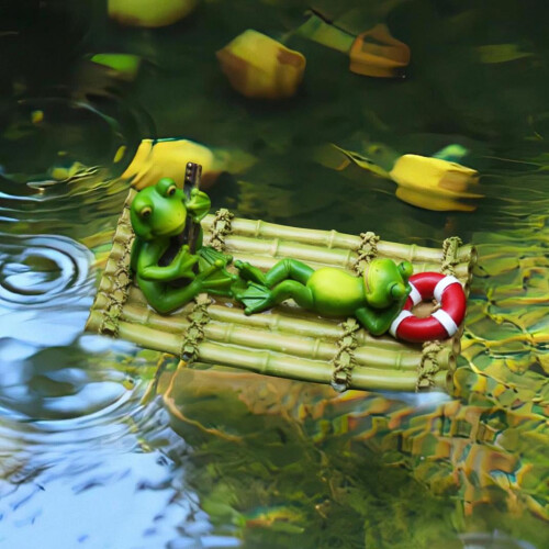 Frosch-Gartenfigur aus Kunstharz, schwimmendes Design 1