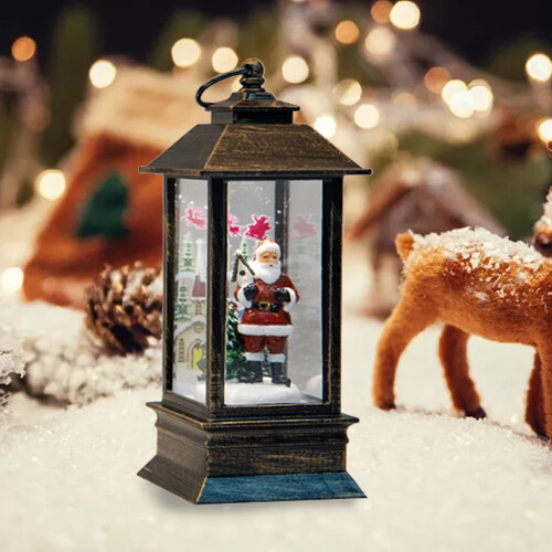 Snöglobslykta med glittereffekt 2-pack 13,5 cm 1