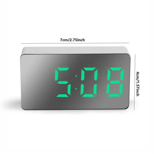 Relógio digital LED com visor de temperatura verde 1