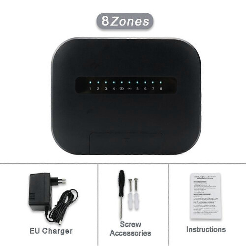 8 Zone Smart WiFi Sprinkler Controller, App Control Irrigation System with EU Plug for Garden 2