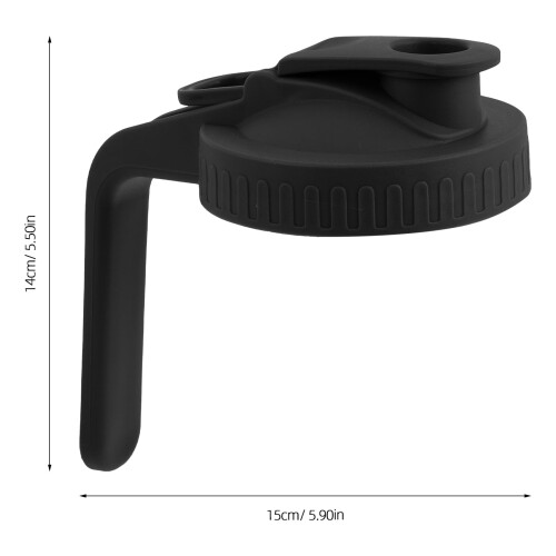 Sort plastikkande-låg til glas med bred åbning 1