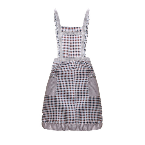 Tablier de chef à dos croisé ajustable avec poches, gris 1