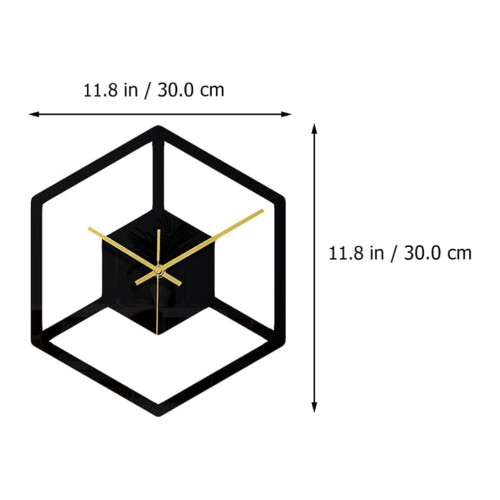 Horloge murale hexagonale en acrylique noir 1