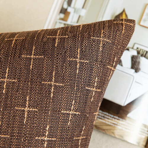 Lot de 2 housses de coussin style lin 20x20 pouces 1