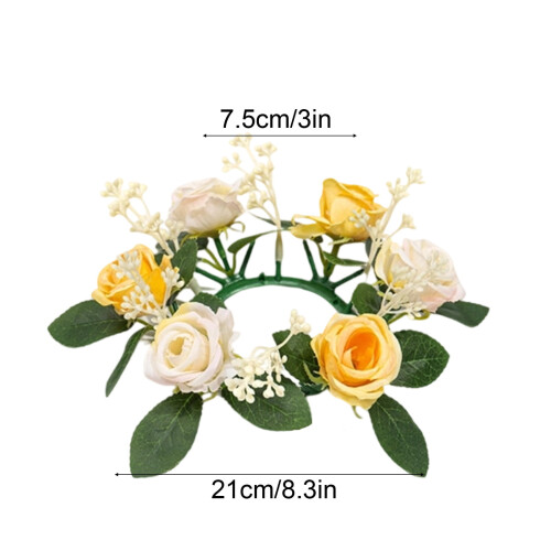 Guirlanda de rosas artificiais para vela, 30 cm (12 polegadas) 2