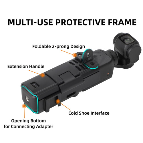 For DJI Osmo Pocket3Multi-functional Extended Frame Cold Shoe Expansion, Comfortable Extended Handle Accessory 2