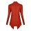 Women's Drape Front Open Cardigan Long Sleeve-Orange M 2
