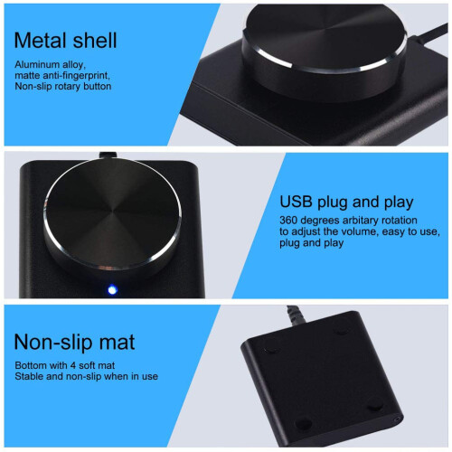 USB Volume Control Knob, COOIDEA Volume Controller, Multimedia Controll Knob with one Key Mute/Pause Function for PC, Support Windows/Mac/IOS/Android 2