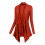 Women's Drape Front Open Cardigan Long Sleeve-Orange M 3