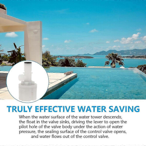 White Float Valve 3/4 Inch Inlet, 4 Inch Automatic Water Level Control for Tank Pool