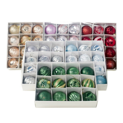 12x julekuler, plast, 6 cm 2