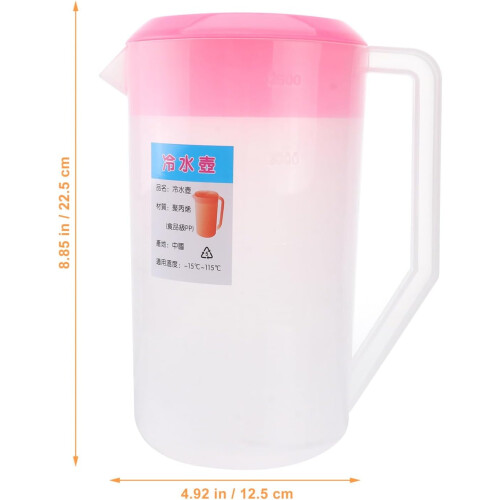 Pichet en plastique de 2,4 L avec couvercle et graduations 1