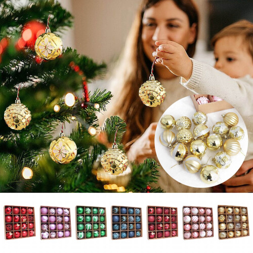 Christmas Ornaments Blue Gold Shatterproof 16 pcs 2