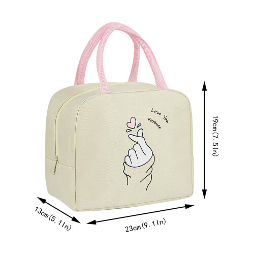 Geïsoleerde canvas lunchtas met grote inhoud 2