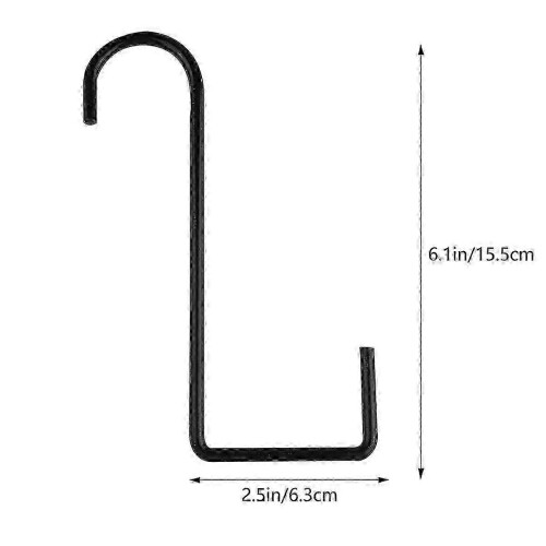6pcs Black Wrought Iron Balcony Railing Hooks for Hanging Flower Boxes & Planters 2