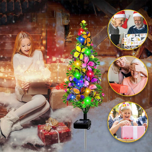 Solar-Powered Christmas Tree Outdoor Decor 2pcs 1