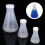 Ensemble de 3 flacons de chimie en polypropylène blanc 2