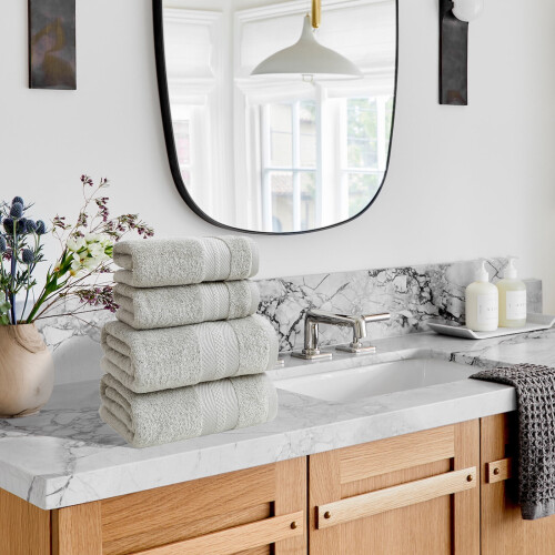 Ensemble de serviettes de bain en coton Elainilye, 4 pièces 1